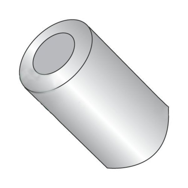 Newport Fasteners Round Spacer, #10 Screw Size, Plain Aluminum, 1 in Overall Lg, 0.192 in Inside Dia 480784